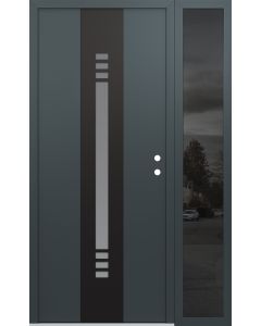 DIAMOND A5 50" X 80" ANTHRACITE/ANTHRACITE FROSTED GLASS PANEL BLACK LHI WITH SIDELITE MIRRORED GLASS