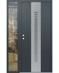DIAMOND A5 48" X 80" ANTHRACITE/ANTHRACITE FROSTED GLASS PANEL STAINLESS STEEL RHI WITH SIDELITE CLEAR GLASS