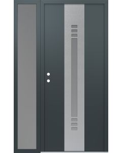 DIAMOND A5 48" X 80" ANTHRACITE/ANTHRACITE FROSTED GLASS PANEL STAINLESS STEEL RHI WITH SIDELITE FROSTED GLASS