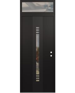 DIAMOND A5 36" X 96" BLACK/BLACK CLEAR GLASS PANEL BLACK LHI WITH TRANSOM CLEAR GLASS