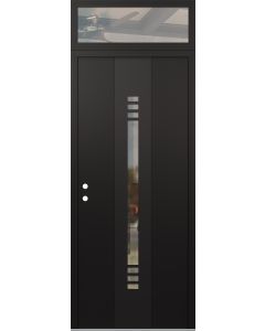 DIAMOND A5 36" X 96" BLACK/BLACK CLEAR GLASS PANEL BLACK RHI WITH TRANSOM CLEAR GLASS