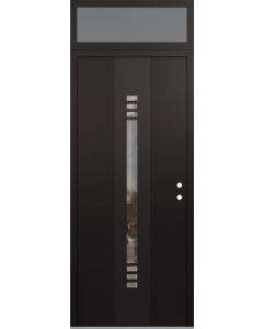 DIAMOND A5 36" X 96" BLACK/BLACK CLEAR GLASS PANEL BLACK LHI WITH TRANSOM FROSTED GLASS