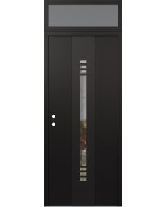 DIAMOND A5 36" X 96" BLACK/BLACK CLEAR GLASS PANEL BLACK RHI WITH TRANSOM FROSTED GLASS