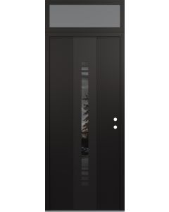 DIAMOND A5 36" X 96" BLACK/BLACK MIRRORED GLASS PANEL BLACK LHI WITH TRANSOM FROSTED GLASS