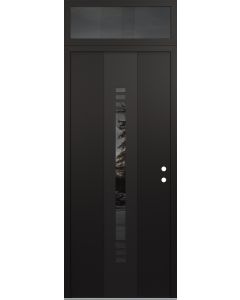DIAMOND A5 36" X 96" BLACK/BLACK MIRRORED GLASS PANEL BLACK LHI WITH TRANSOM MIRRORED GLASS