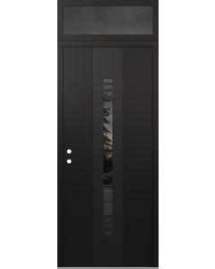 DIAMOND A5 36" X 96" BLACK/BLACK MIRRORED GLASS PANEL BLACK RHI WITH TRANSOM MIRRORED GLASS