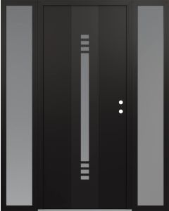 DIAMOND A5 60" X 80" BLACK/WHITE FROSTED GLASS PANEL BLACK LHI WITH 2 SIDELITES FROSTED GLASS