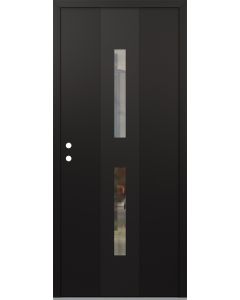 DIAMOND A6 36" X 96" BLACK/BLACK CLEAR GLASS PANEL BLACK RHI