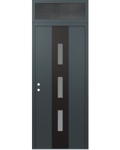 DIAMOND A7 36" X 96" ANTHRACITE/ANTHRACITE FROSTED GLASS PANEL BLACK RHI WITH TRANSOM MIRRORED GLASS