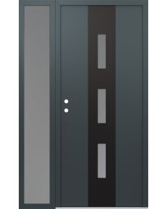 DIAMOND A7 50" X 80" ANTHRACITE/ANTHRACITE FROSTED GLASS PANEL BLACK RHI WITH SIDELITE FROSTED GLASS