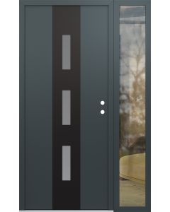 DIAMOND A7 50" X 80" ANTHRACITE/ANTHRACITE FROSTED GLASS PANEL BLACK LHI WITH SIDELITE CLEAR GLASS