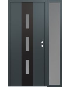 DIAMOND A7 50" X 80" ANTHRACITE/ANTHRACITE FROSTED GLASS PANEL BLACK LHI WITH SIDELITE FROSTED GLASS