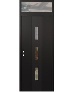 DIAMOND A7 36" X 96" BLACK/BLACK CLEAR GLASS PANEL BLACK RHI WITH TRANSOM CLEAR GLASS