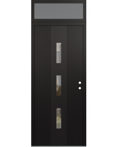DIAMOND A7 36" X 96" BLACK/BLACK CLEAR GLASS PANEL BLACK LHI WITH TRANSOM FROSTED GLASS