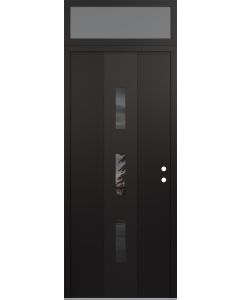 DIAMOND A7 36" X 96" BLACK/BLACK MIRRORED GLASS PANEL BLACK LHI WITH TRANSOM FROSTED GLASS