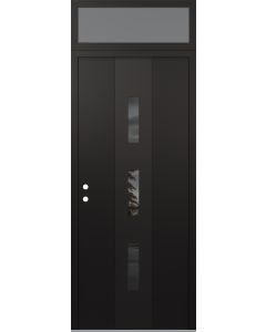 DIAMOND A7 36" X 96" BLACK/BLACK MIRRORED GLASS PANEL BLACK RHI WITH TRANSOM FROSTED GLASS