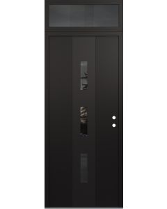 DIAMOND A7 36" X 96" BLACK/BLACK MIRRORED GLASS PANEL BLACK LHI WITH TRANSOM MIRRORED GLASS