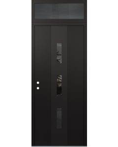 DIAMOND A7 36" X 96" BLACK/BLACK MIRRORED GLASS PANEL BLACK RHI WITH TRANSOM MIRRORED GLASS