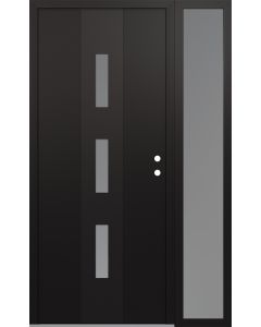 DIAMOND A7 50" X 80" BLACK/WHITE FROSTED GLASS PANEL BLACK LHI WITH SIDELITE FROSTED GLASS