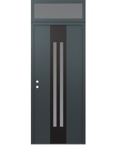 DIAMOND A8 36" X 96" ANTHRACITE/ANTHRACITE FROSTED GLASS PANEL BLACK RHI WITH TRANSOM FROSTED GLASS