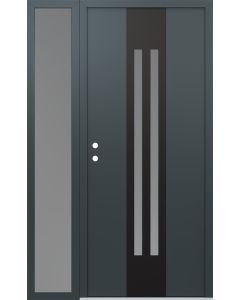 DIAMOND A8 50" X 80" ANTHRACITE/ANTHRACITE FROSTED GLASS PANEL BLACK RHI WITH SIDELITE FROSTED GLASS