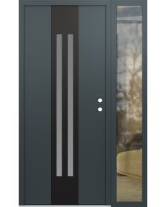 DIAMOND A8 50" X 80" ANTHRACITE/ANTHRACITE FROSTED GLASS PANEL BLACK LHI WITH SIDELITE CLEAR GLASS