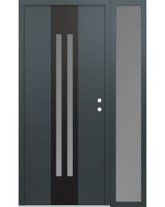 DIAMOND A8 50" X 80" ANTHRACITE/ANTHRACITE FROSTED GLASS PANEL BLACK LHI WITH SIDELITE FROSTED GLASS