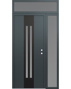 DIAMOND A8 50" X 96" ANTHRACITE/ANTHRACITE FROSTED GLASS PANEL BLACK LHI WITH SIDELITE AND TRANSOM FROSTED GLASS