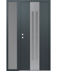 DIAMOND A8 50" X 80" ANTHRACITE/ANTHRACITE FROSTED GLASS PANEL STAINLESS STEEL RHI WITH SIDELITE FROSTED GLASS