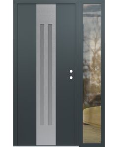 DIAMOND A8 52" X 80" ANTHRACITE/ANTHRACITE FROSTED GLASS PANEL STAINLESS STEEL LHI WITH SIDELITE CLEAR GLASS
