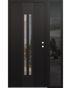 DIAMOND A8 50" X 80" BLACK/BLACK CLEAR GLASS PANEL BLACK LHI WITH SIDELITE MIRRORED GLASS