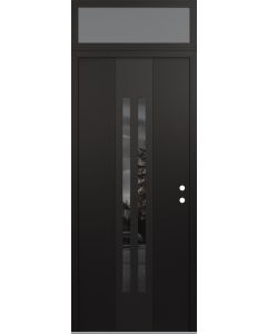 DIAMOND A8 36" X 96" BLACK/BLACK MIRRORED GLASS PANEL BLACK LHI WITH TRANSOM FROSTED GLASS