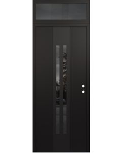 DIAMOND A8 36" X 96" BLACK/BLACK MIRRORED GLASS PANEL BLACK LHI WITH TRANSOM MIRRORED GLASS
