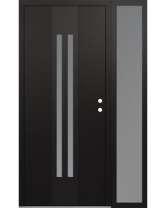 DIAMOND A8 50" X 80" BLACK/WHITE FROSTED GLASS PANEL BLACK LHI WITH SIDELITE FROSTED GLASS