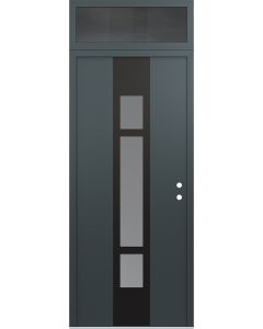DIAMOND A9 36" X 96" ANTHRACITE/ANTHRACITE FROSTED GLASS PANEL BLACK LHI WITH TRANSOM MIRRORED GLASS