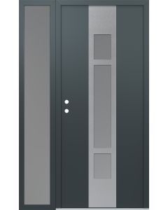 DIAMOND A9 50" X 80" ANTHRACITE/ANTHRACITE FROSTED GLASS PANEL STAINLESS STEEL RHI WITH SIDELITE FROSTED GLASS