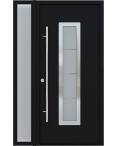 MODERN FRONT STEEL DOOR ARGOS BLACK/WHITE 49 1/4" X 81 11/16" RHI + SIDELITE LEFT