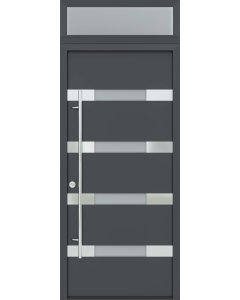 MODERN FRONT STEEL DOOR AURA ANTRACIT/WHITE 37 7/16" X 95 11/16" RHI + TRANSOM