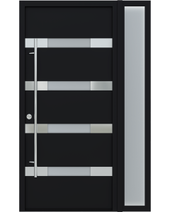 MODERN FRONT STEEL DOOR AURA BLACK/WHITE 49 1/4" X 81 11/16" RHI + SIDEITE RIGHT