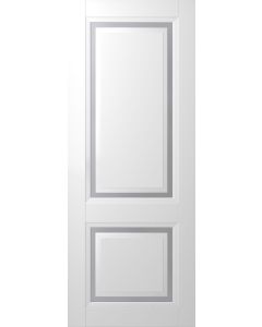 DOOR SLAB AURUM 2 VETRO POLAR WHITE 18" X 80" X 1 3/4" TEMPERED FROSTED GLASS