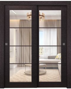 Avanti 4 Lite Clear Vetro Black Apricot Bypass doors