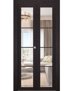 Avanti 4 Lite Clear Vetro Black Apricot Bi-folding doors