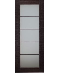 DOOR SLAB AVANTI 5 LITE VETRO BLACK APRICOT 36" X 80" X 1 3/4" TEMPERED FROSTED GLASS