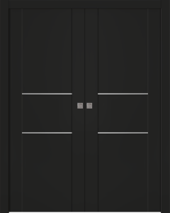 Avon 01 2H Black Matte Double pocket doors