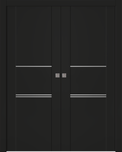 Avon 01 3H Black Matte Double pocket doors