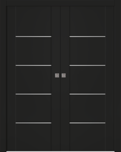 Avon 01 4H Black Matte Double pocket doors