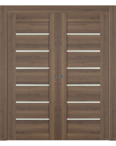 Avon 07-02 Vetro Pecan Nutwood Double pocket doors