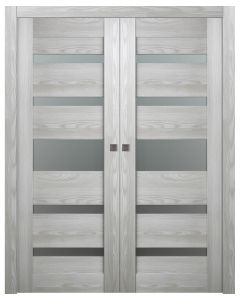 Avon 07-05 Vetro Ribeira Ash Double pocket doors