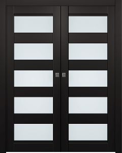 Avon 07-07 Vetro Black Matte Double pocket doors