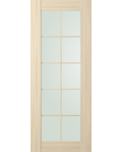 DOOR SLAB AVON 10 LITE VETRO LOIRE ASH 32" X 92 1/2" X 1 3/4"